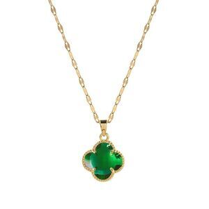 18K Gold Plated Stainless Steel "Four Leaf Clover" Necklace Hypoallergenic